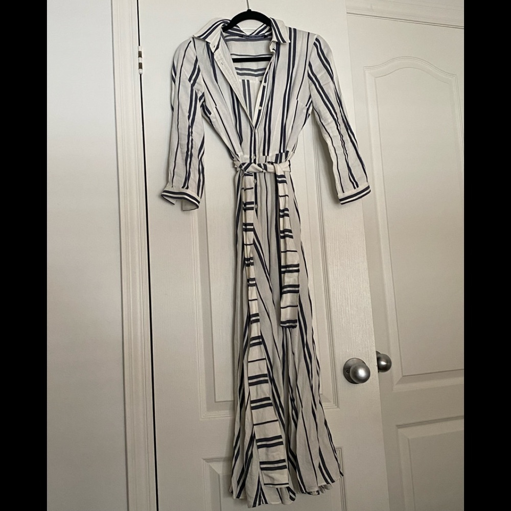Zara pinstripe linen dress